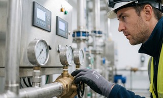Commercial maintenance work in a plant room setting