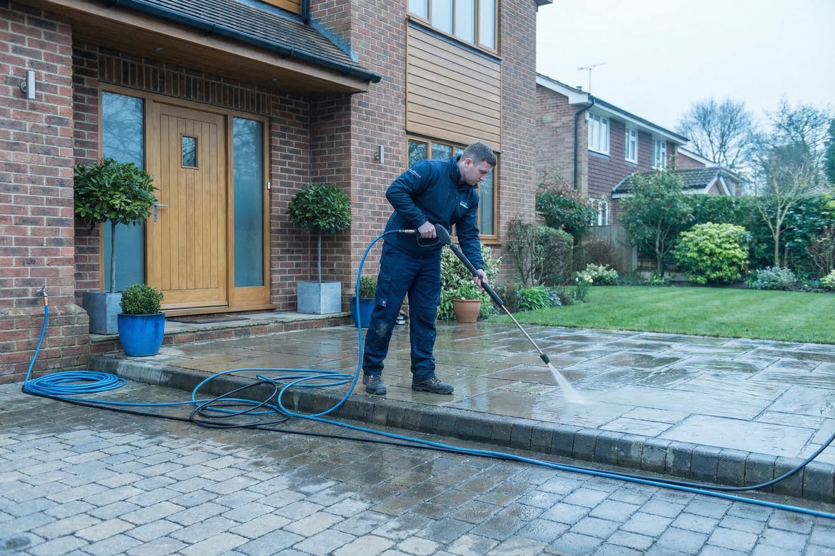 External cleaning work including roof and hard surface cleaning